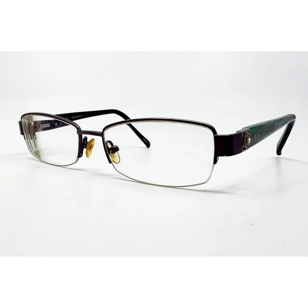 Gant Eyeglasses Womens Purple Half Rim Rectangular Frames 51-17-135